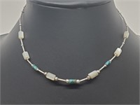 .925 Sterling Silver Native American Beaded Neckla