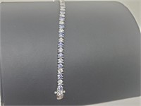 .925 Sterling Silver Multi Gemstone Bracelet