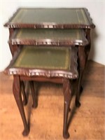 Embossed Leather Topped Nesting Table