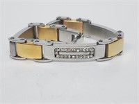 Stainless Steel Clear Gemstone Bracelet