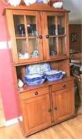 Wood Hutch with Glass Fronts