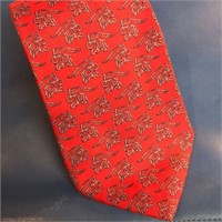 Salvatore Ferragamo silk red/blue elephants tie
