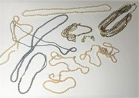 Faux Pearl Necklaces and Bracelets