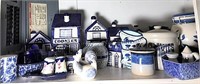 Blue and White Ceramic Canisters