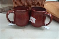 Pair of Brown Coffee Mugs