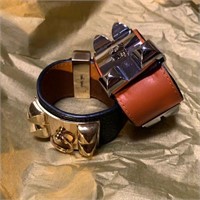 Hermes Vintage Orange cuff w/ Silver hardware