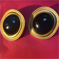 YSL Black/gold classic button earrings
