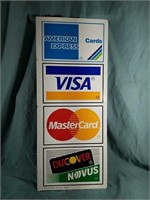 1996 Tin Credit Card Sign