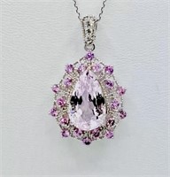 Estate $8,850 Kunzite Pink Sapphires And Diamonds