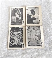 4 Miniature Baseball Playing Cards