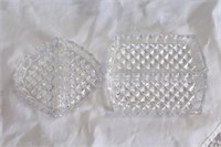 4 Vintage Clear Glass Bi-Lateral Candy Dish