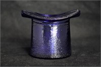 Sm. Vintage Colbalt Blue Glass Top Hat Ashtray