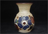Hand Painted Mexican Tonala Stoneware Vase