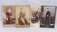 Set Of 4 Antique Portrait Photo Cabinet Cards