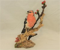Vintage Hand-Painted Resin Bird & Berries Figurine