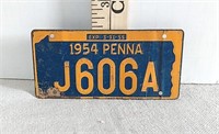1954 Penna License Plate