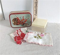 Vintage Powder Box Handkerchiefs