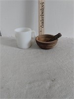 Small Wooden Bowl Tongs Cup