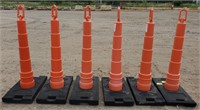 Roofedge orange cones and base set bidding on 1x6