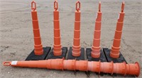 Roofedge orange cones and base set 5 bases 12.