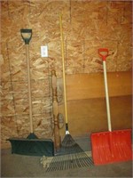 Lot (3) Hand Tools - Shovels & Rake