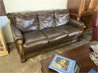 Brown Wood Trim Sofa