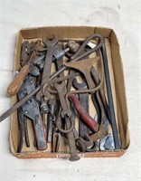 Flat of vintage tools