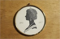 Miniature Queen's Silver Jubilee Silhouette Print