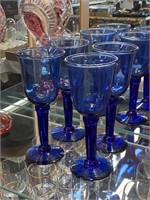 Set of 4 Cobalt Blue Wine Glasses