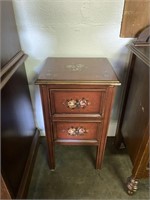 Small Two Drawer Floral Decorated Cabinet