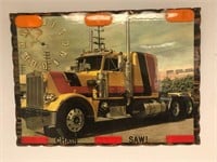 Peterbilt Truck Photo Decoupage Clock On Wood