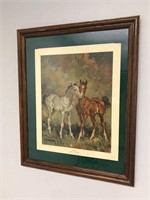 Ray Strang "Playmates" Framed Horse Print