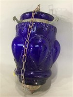 Antique Cobalt Blue Glass Lantern