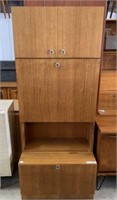 MID CENTURY WALL UNIT WITH DROP FRONT, 2