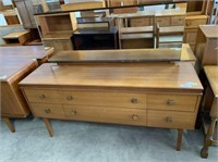 MID CENTURY DRESSING CHEST WITH MIRROR,