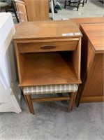 MID CENTURY CHIPPY TELEPHONE TABLE & SEAT