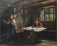 Walter Kessler Painting of European Couple.