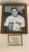 Yogi Berra Autographed 8x10 photo. COA from