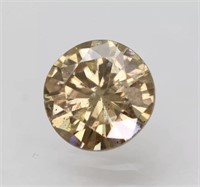 Certified 0.51 ct Round Brilliant Brown Diamond