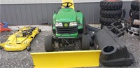 JD X485, with plow, weights,62" deck, 461 hrs