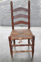 Vintage Ladder Back Chair Woven Seat