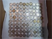 100 Mercury silver dimes