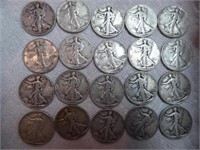 20 Walking Liberty half dollars