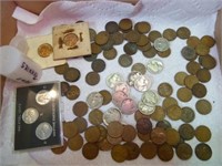Mixed lot of pennies & nickels