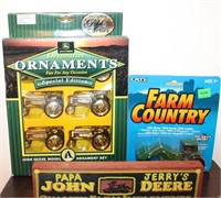 John Deere Model A Gold Ornaments & Farm Country