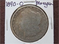 1890 O MORGAN SILVER DOLLAR 90%