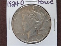 1924 D PEACE SILVER DOLLAR 90%