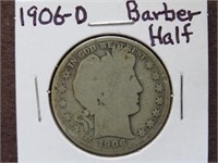 1906 D BARBER HALF DOLLAR 90%
