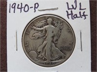 1940 P WALKING LIBERTY HALF DOLLAR 90%