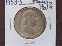 1953 S FRANKLIN HALF DOLLAR 90%